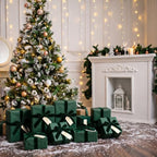 Matte Green Christmas Kraft Wrapping Paper 45 ft Velvet Ribbon 12 Gift Tags - Image 4