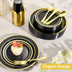 Goodluck 600 Pieces Black Plates for 100 Guests - Image 4