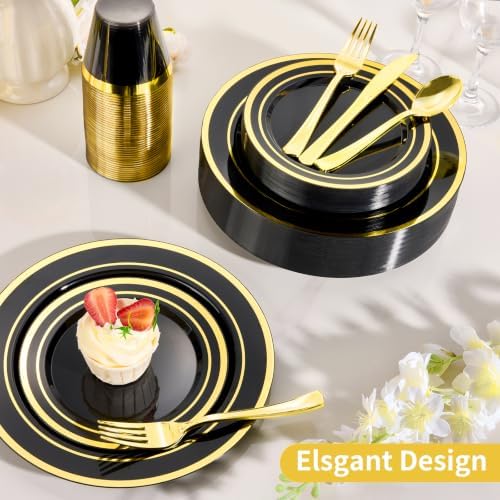 Goodluck 600 Pieces Black Plates for 100 Guests - Image 4