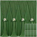 8 Panels Valley Green Backdrop Curtain for Parties Wrinkle Free Dark Green Photo Curtains Backdrop Drapes Fabric Decoration for Weding Baby Shower Birthday Party Photography 40ft(W) x 10ft(H) by Tao-GePartyDecorations