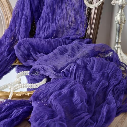 12 Pack Purple Cheesecloth Table Runners, 120 Inch 10Ft Gauze Table Runner for Wedding Birthday Party Baby Shower Decorations - Image 7