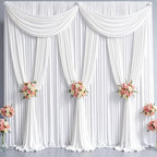 40x10FT Backdrop Curtains with Rod Pockets - Wrinkle Free Photo Stage Backdrop 8 Panels Curtains Drapes for Photography Wedding Party Baby Shower Decorations (White) by Unknown