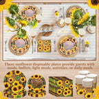 Ziliny Sunflower Party Decorations, Paper Plates Napkins Cups Serve 50 - Image 5