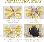 Gold Large Bows for Backdrop Giant Bows Birthday Party Decorations Large Giant Bow Decor, Gold Giant Satin Bow Decoration for Wedding Baby Shower Birthday Photo Booth Arch Wall Decor 24"x16" - Image 3