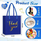 Honoson 60 Pcs Mini Thank You Gift Bag with Handle Bulk,Royal Blue - Image 3