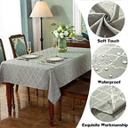 SASTYBALE Jacquard Tablecloth, Rectangle, Gray, 60" x 120" - Image 3