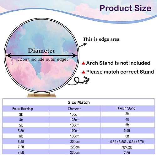 Leyiyi 5x5ft Burnouts or Bows Round Backdrop Cover Pink or Blue What Will Baby Be Photography Background He or She Baby Shower Party Banner Decoration Gender Reveal Baby Shower Party Supplies - Image 6