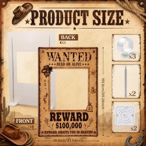 Funrous 5.4 ft Western Wanted Photo Booth Stand up - Image 2