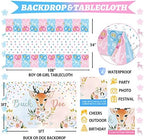 Hombae Buck or Doe Gender Reveal Decorations, 169 PCs Boy or Girl Gender Reveal Decorations Backdrop Balloon Garland Banner Tablecloth Cake Cupcake Topper Box Cutout Poster Sash Blue Pink - Image 4