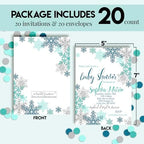 Amanda Creation Custom Baby Shower Invites Boy Snowflake Baby Shower Invitation 20 5x7 Custom Personalized Winter Invites With Envelopes - Image 4
