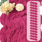 15 Pack Hot Pink Cheesecloth Table Runner 17 x 108 inch Cheese Cloth Table Runners 9ft Pink Table Runner Rustic Romantic Sheer Gauze Runner for Wedding Party Baby Shower Table Decoration by Yorcari