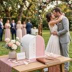 White Arched Wedding Card Box with Pink Standee & Erasable Pen for Party - Image 6