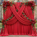 gogoparti 50x12ft Red Backdrop Curtain for Wedding Parties, 10 Panels (5x12 ft Each) Wrinkle-Free Dackdrop Curtains, Silky Draping Fabric for Birthday Party, Baby Shower, Photo Background by Gogoparti