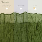 YMHPRIDE 12 Pack Cheesecloth Table Runner 35x120in Olive Green Table Runner - Image 5