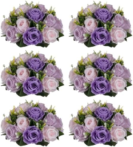 NUPTIO Artificial Flower Ball Centerpieces: Lilac & Purple & Pink Rose by Nuptio