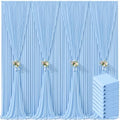 10 Panels Baby Blue Backdrop Curtain for Baby Shower Parties Light Blue Wrinkle Free 50ft x 10ft Backdrop Drapes for Birthday Photo Gender Reveal Photography Polyester Fabric Background Decoration by Suppromo