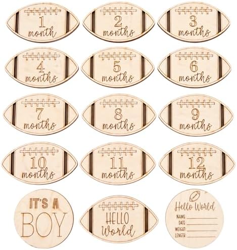 Wooden Monthly Milestone Cards – Set for Baby Photos – Newborn Milestone Discs – Engraved Wooden Baby Age Markers for Monthly Growth Photos – Perfect Baby Shower Gift by AVTRBoutique