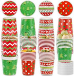 Roshtia 60 Pack 16oz Disposable Christmas Tree Soup Paper Bowls with Lids by Roshtia