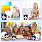 ARELUX 30 Pcs Cat House Shaped Party Favor Boxes, Foldable Pet Adoption Treat Gift Boxes with DIY Stickers - Blank Goodie Bags for Kitten Birthday, Cat Themed Events - Image 6