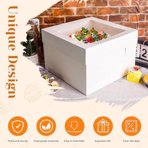 NPLUX Bundle of 50 Pack Bakery Boxes and 10 Pack Cake Boxes for Birthday Baby Shower Party - Image 7