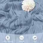 15 Pack Dusty Blue Cheesecloth Table Runner 17 x 108 inch Cheese Cloth Table Runners 9ft Blue Table Runner Rustic Romantic Sheer Gauze Runner for Wedding Party Baby Shower Table Decoration - Image 5