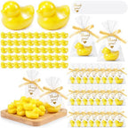 Leelosp Duck Soap Party Favors Gift with Transparent Bags and Thanks Tag for Baby Shower Guest Reveal Baptism Shower Wedding Birthday Summer Party Favor Decorations Supplies (100 Sets,Yellow) by Leelosp