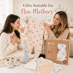 Golray Baby Gift Set for Newborn Boys & Girls, 8 Piece Basket with Cotton Wrap Footed Onesie, Muslin Swaddle Blanket, Bib, Hat, Baby Shoes, Plush Bunny, Milestone Card & Gift Box - Image 3