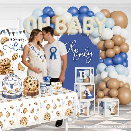 Cocomigo 297PCS Cookie Baby Shower Decorations for Boys Serves 25 - Image 6