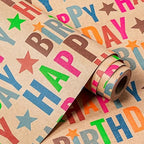 WRAPAHOLIC Jumbo Birthday Wrapping Paper Roll - 30 Inch x 100 Feet Jumbo Roll Colorful Happy Birthday Wrapping Paper for Girls Boys Kids, Baby Shower, Party - Image 2