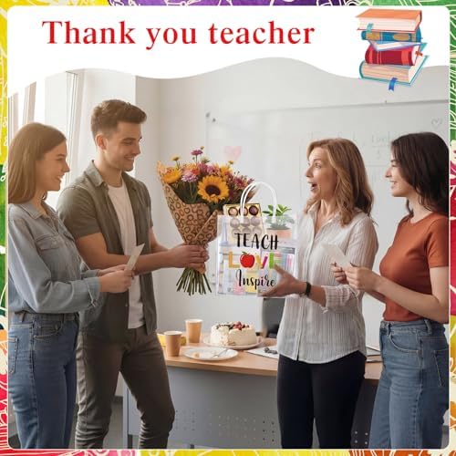 Canchiing 50 Pcs End of Year Teacher Clear Gift Bags with Handles - Image 6