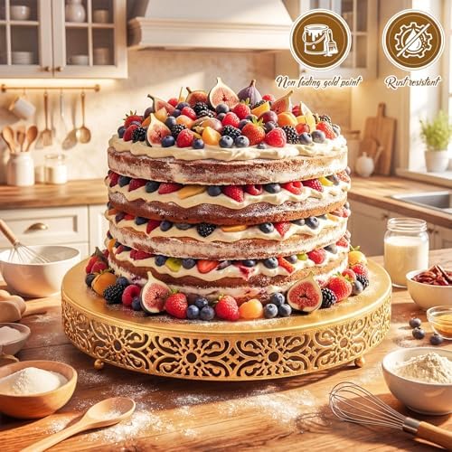 Wenqik 20 Inch Cake Stand Round Metal Cupcake - Image 5