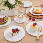 WDF 60pcs Gold Dessert Plates-7.5inch Baroque White and Gold Small Dessert Plates/Disposable Salad/Appetizer Plate for Wedding/Birthday/Fall Party - Image 2