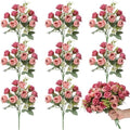 Zeyune 8 Pack 12 Inch Artificial Rose Bouquet, Soft Pink by Zeyune