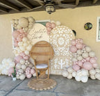 Beige Arch Backdrop Cover for Mexican Fiesta Party Decoration Stretchy Arch Stand Fabric Baptismx Baby Shower Cake Table Supplies (Cover Only) (G3739,4.6ftx8ft (CoverOnly)) - Image 3