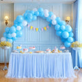 Suppromo 14ft Baby Blue Tulle Table Skirt for Baby Shower Boy Light Blue Tutu Table Cover for Birthday Party Baby Shark Gender Reveal Boy Elephant Theme Cake Table Decorations by Suppromo