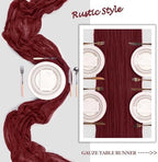 16 Pack 23 x 120 Inch Burgundy Table Runner 10Ft Cheesecloth - Image 6
