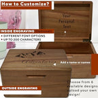 Personalized Memory Box Travel, Travel Gifts for Couples, Acacia Wood - Image 3