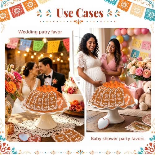 50 Set Cielito Lindo Mexican Baby Shower Party Favors, Heart-Shaped Mirrors with Organza Bags & Thank You Cards, Brown Talavera Party Gifts Bulk for Guests Bridal Shower Wedding Gender Reveal Party - Image 6