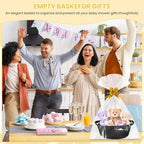 10PACK Black Baskets for Gifts Empty, 12"x 8"x 5" Woven Gift Baskets with Gift Bags and Bows, Empty Gift Baskets for Christmas, Baby Gift Basket for Nursery, Shelf Small Storage Basket with Handles - Image 7