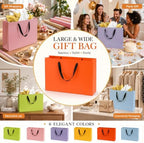 Yesland 24 Pcs Large Gift Bag with Handles, 6 Colors Kraft Paper Party Favors Gift Bag, 15.7 x 4.7 x 11 Inch Rainbow Goodie Bags for Birthday Baby Shower Holiday Wedding Business School Supplies Merchandise - Image 6