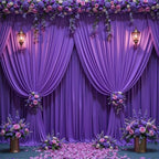 20ft x 10ft Wrinkle Free Purple Wedding Backdrop Curtains for Party Bridal Shower Reception Decorations Purple Fabric Curtain Backdrops Drapes for Photography Baby Shower Birthday Background - Image 4