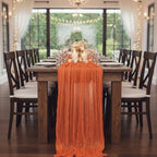 8 Pack Orange Cheesecloth Table Runner 120 Inch Boho Wedding Decor - Image 5