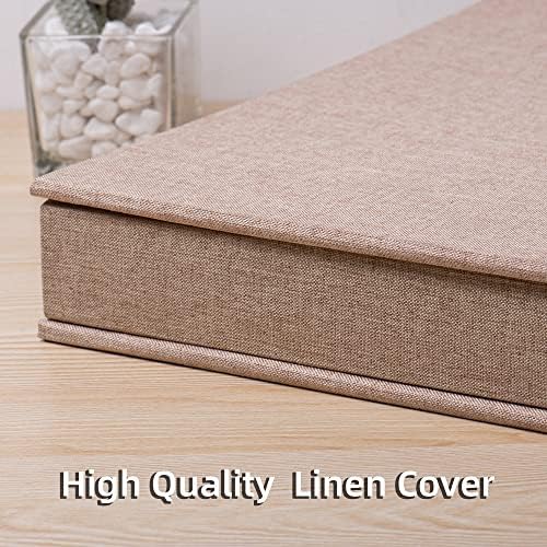 Large Photo Album Self Adhesive 4x6 5x7 3x5 8.5x11 Scrapbook Magnetic Album DIY Scrap Book Length 13 x Width 12.8 (Inches) 120 Sticky Pages Linen Cover DIY Photo Album (Khaki) - Image 5