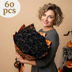 Auihiay 60PCS Black Roses, Fake Roses, Artificial Roses, Velvet Silk - Image 3