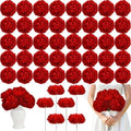 Peonies Artificial Flowers Bulk, 4.7’’ 56 Pcs Fake Peonies -Dark Red by Scawim