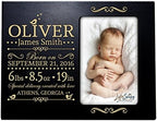 LifeSong Milestones Personalized New Baby Picture Frame | Birth Announcement Nursery Wall Décor | Baby Boy Room Frame - Black by LifeSongMilestones