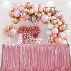 PartyDelight Fuchsia Pink Sequin Table Skirt 14ft Long x 30 Inch High by PartyDelight
