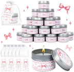 50Set Baby Shower Candle Party Favors Pink Bow Lavender Scented Candles Bulk Favors for Guests Girl Boy Baby Shower Gender Reveal Party Gifts (Pink Bow) by VZCBZC