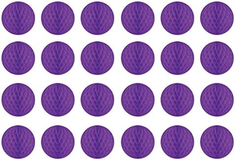 Beistle 24-Piece Tissue Balls in Purple, Decorative Ceiling/Wall Hanging for Birthday, Bridal/Baby Shower, Anniversary, Events, Parties, 12" by Beistle