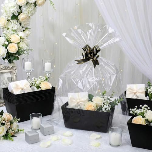 Funnymoom 24 Pack Black Empty Gift Baskets Bulk, Cardstock Favor Boxes - Image 2